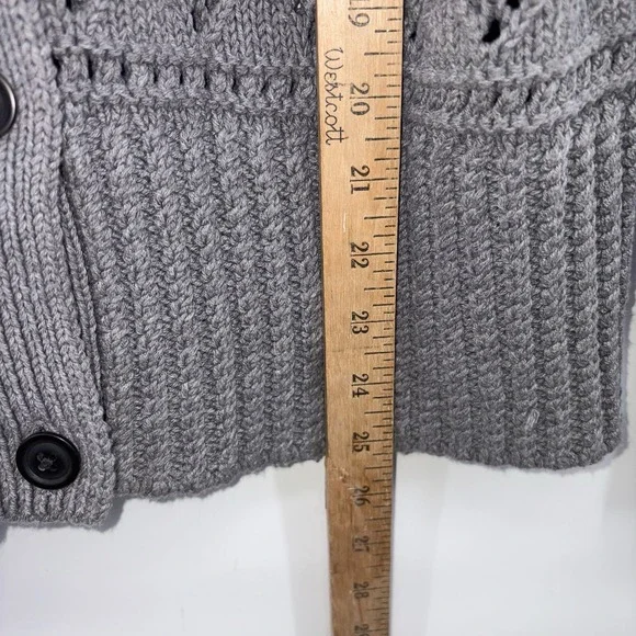 LL Bean Signature 100% Cotton Fisherman Fair Isle Cardigan Sweater Nordic Thick - Picture 4 of 7